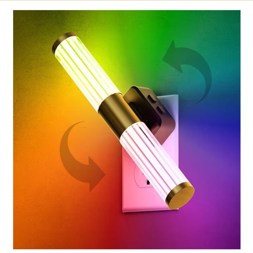 RGB Color Changing Night Light Acrylic Rotating Nightlight - Dimmable (No Box)